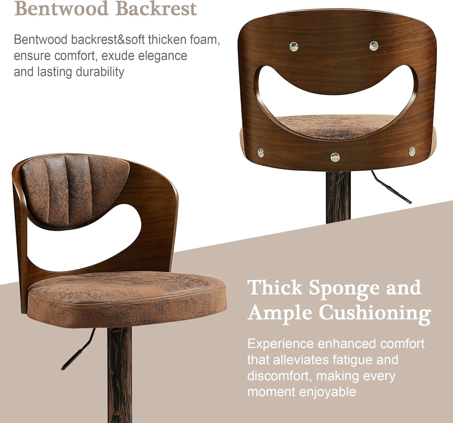 Stylish Set of Four Adjustable Height Swivel Barstools