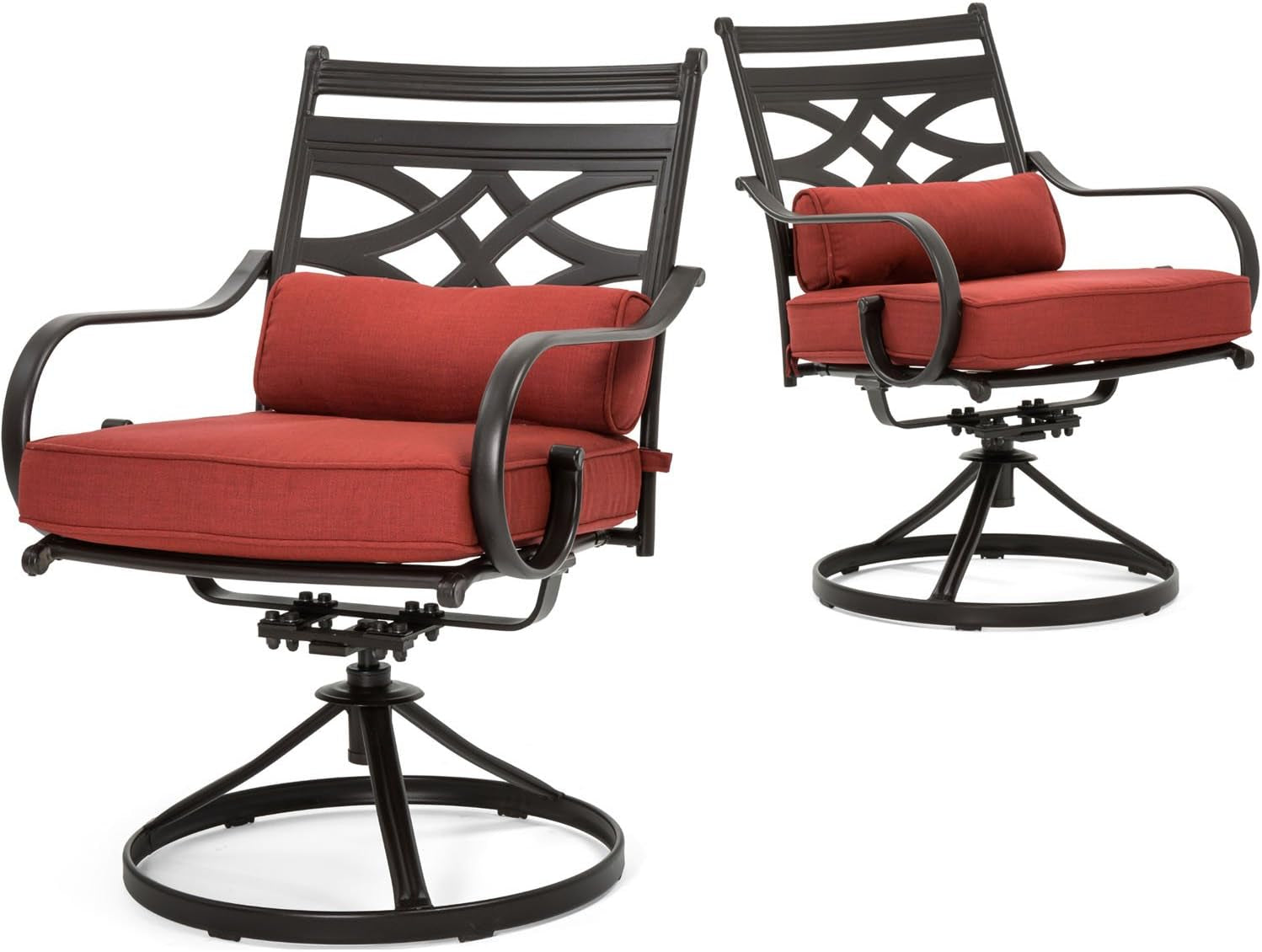 Stylish Seven Piece Outdoor Dining Set with Swivel Rockers