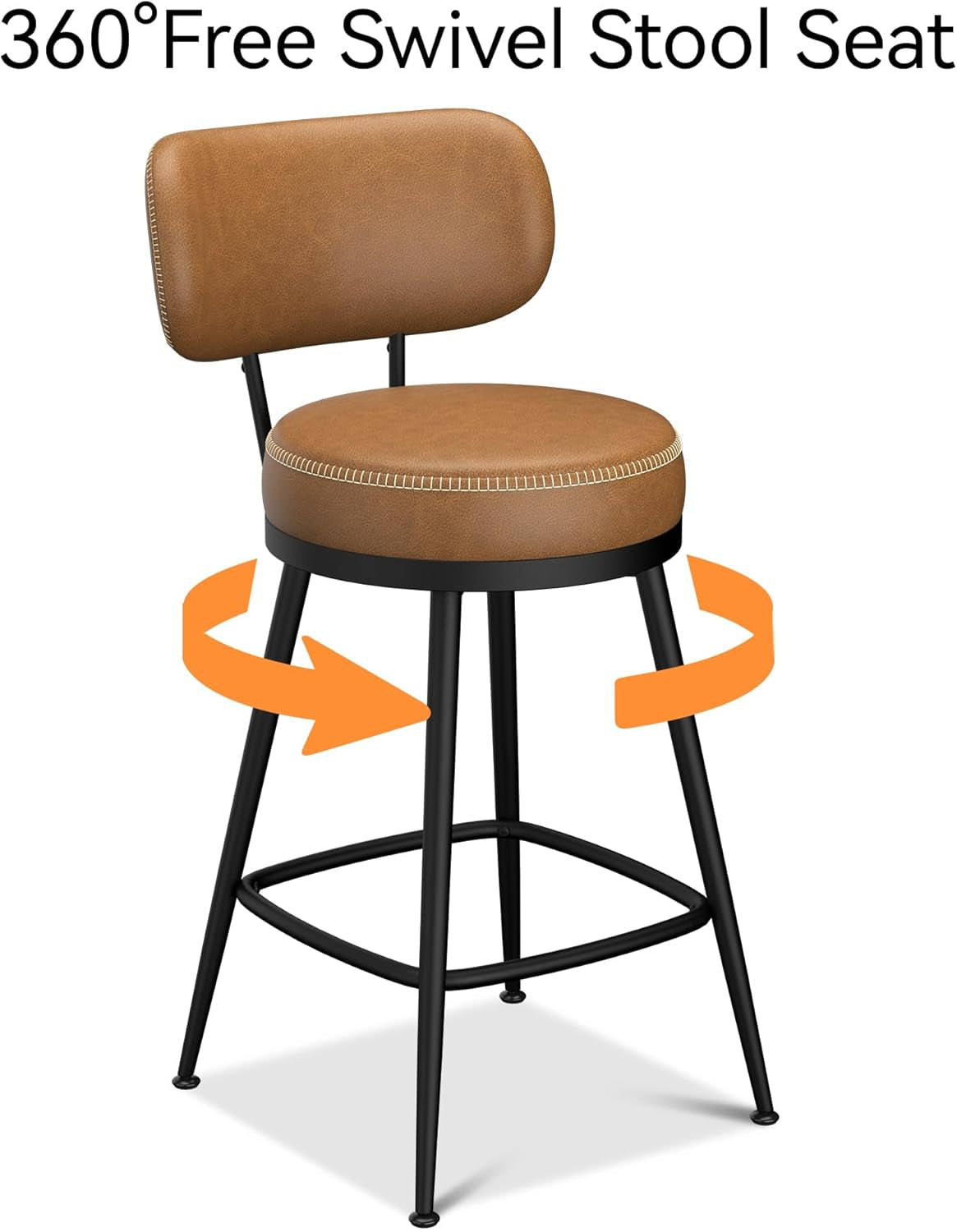Stylish Swivel Counter Height Bar Stools Set of Two