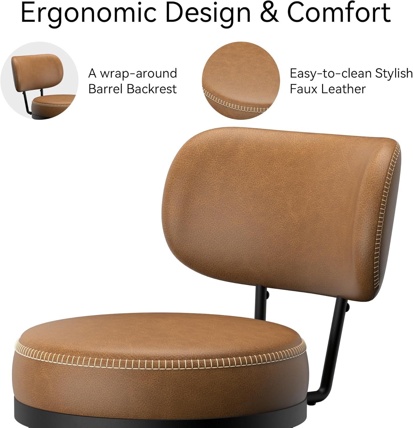 Stylish Swivel Counter Height Bar Stools Set of Two