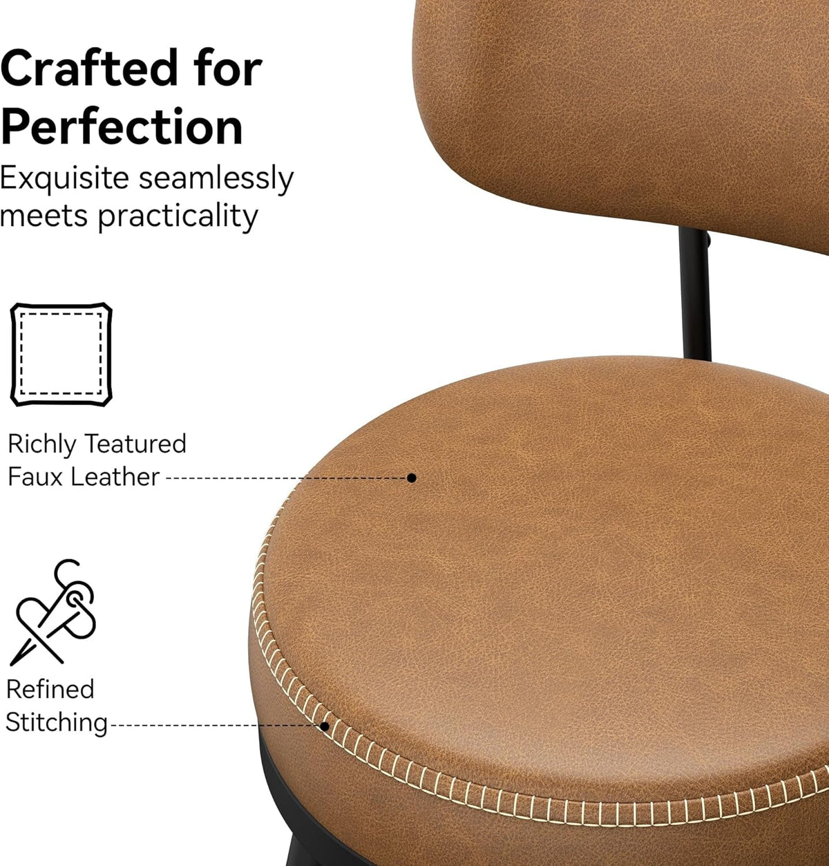 Stylish Swivel Counter Height Bar Stools Set of Two
