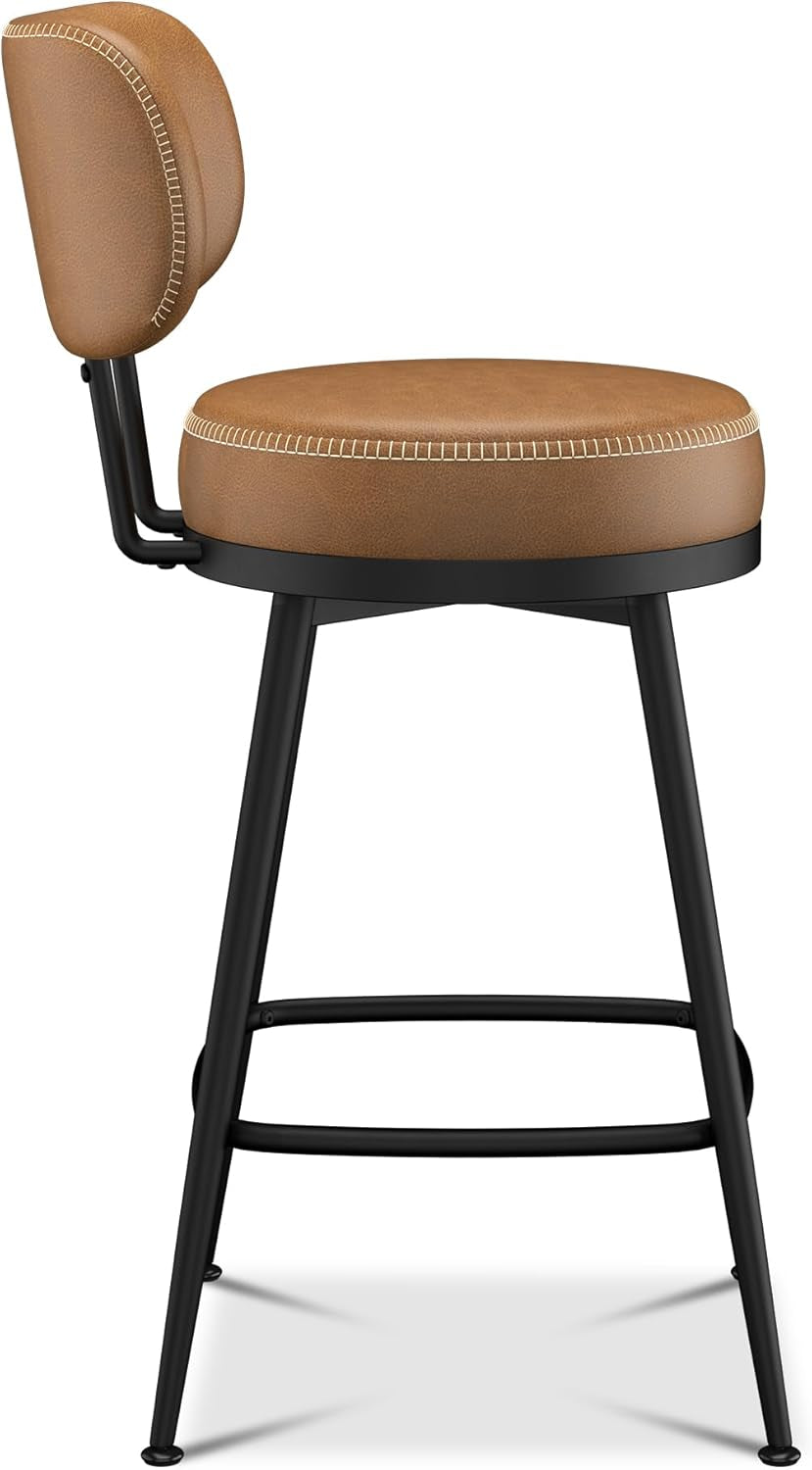 Stylish Swivel Counter Height Bar Stools Set of Two
