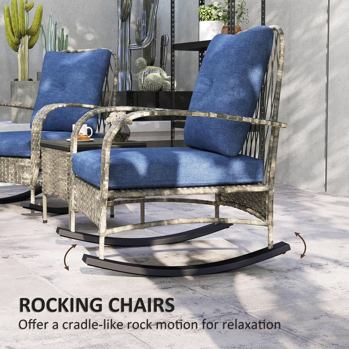 Stylish Three Piece Wicker Patio Furniture Set