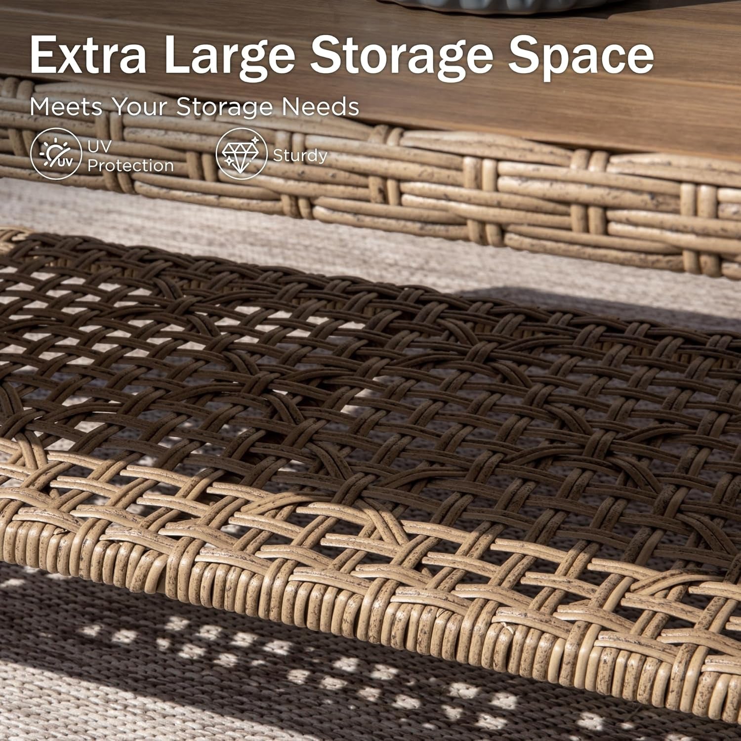 Stylish Wicker Patio Conversation Set with Coffee Table