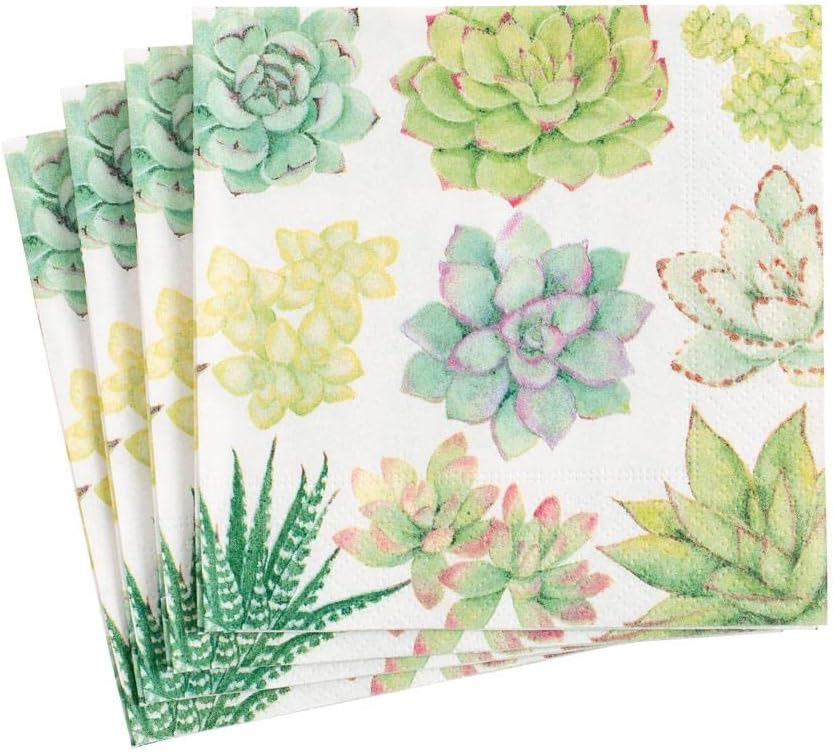 Succulents Paper Cocktail Napkins - Cocktail Napkin