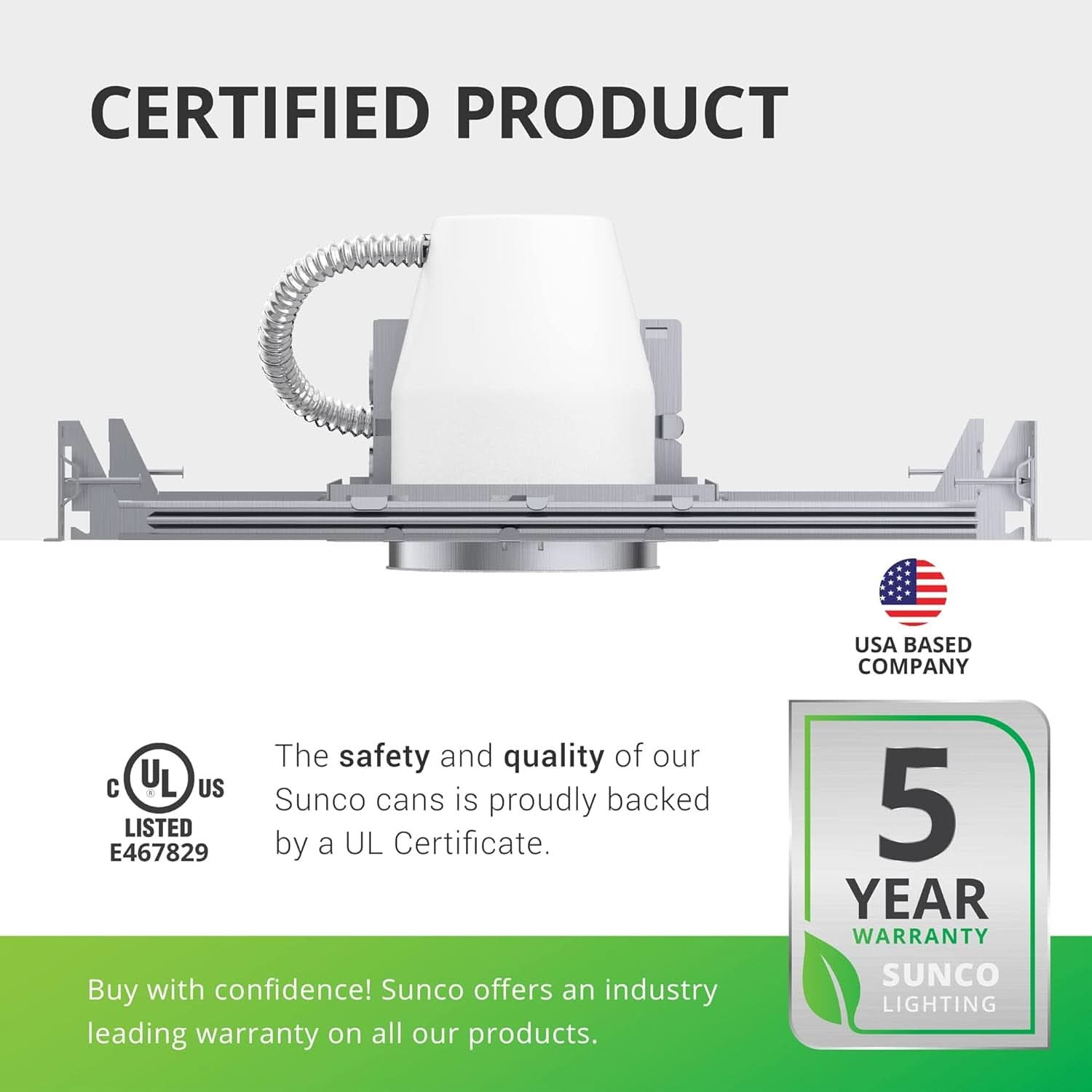 Sunco 24 Pack 4 Inch Airtight IC Rated New Construction Recessed Lighting Housings