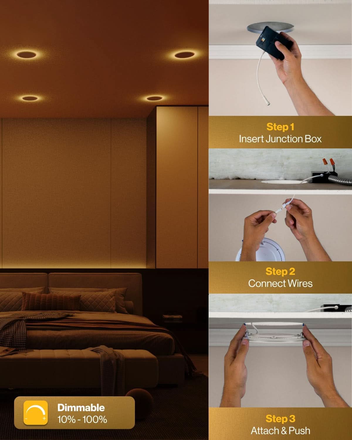 Sunco 24-Pack 4 Inch Ultra Thin LED Recessed Ceiling Lights