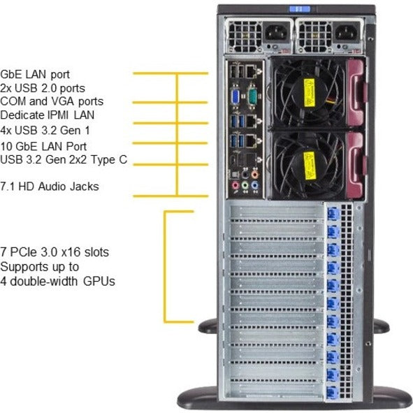 Supermicro SuperWorkstation SYS-540A-TR Barebone System - Tower - Socket LGA-4189 - 1 x Processor Support