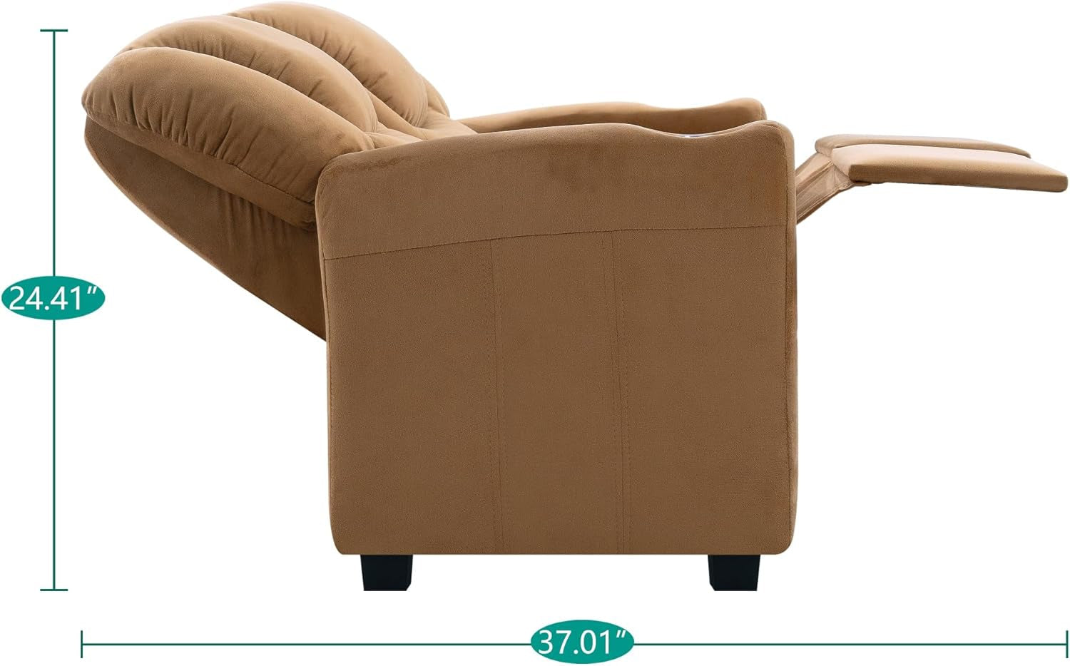 Suri Toddler Recliner Loveseat Brown Two Seater Cup Holders