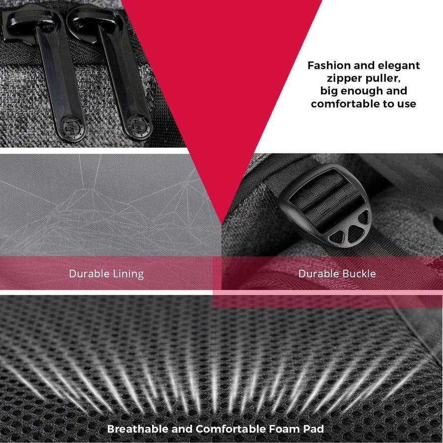 Swissdigital Design COSMO 3.0 Massage SD1514M Carrying Case (Backpack) for 15.6" to 16" Apple, Amazon iPhone iPad Notebook, MacBook Pro, Accessories, Tablet, Cell Phone, Smartphone - Gray