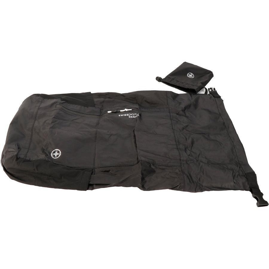 Swissdigital Design Goose SD1594-01 Carrying Case (Backpack) for 16" Apple iPad Notebook, Tablet, MacBook Pro, Cell Phone, Accessories - Black