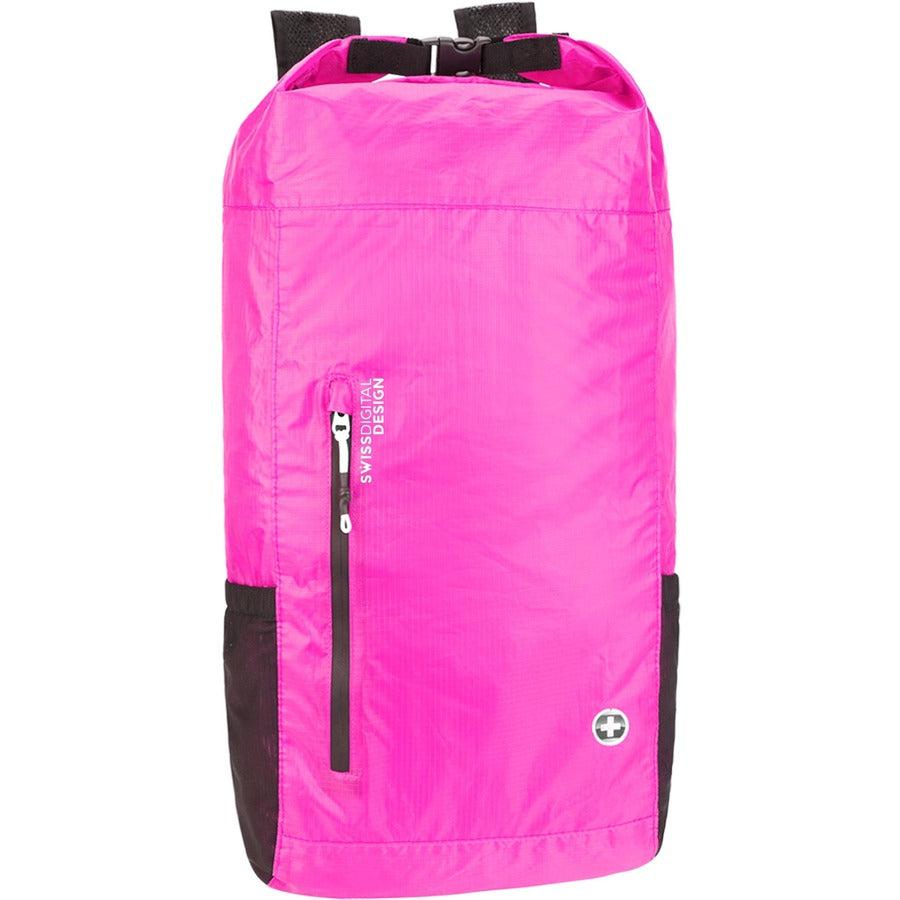 Swissdigital Design Goose SD1594-46 Carrying Case (Backpack) for 16" Apple iPad Notebook, Tablet, MacBook Pro, Cell Phone, Accessories - Fuchsia