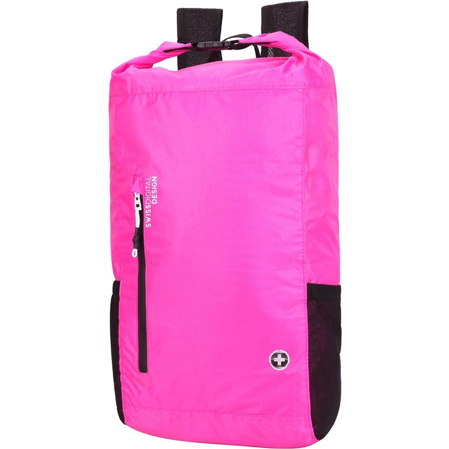 Swissdigital Design Goose SD1594-46 Carrying Case (Backpack) for 16" Apple iPad Notebook, Tablet, MacBook Pro, Cell Phone, Accessories - Fuchsia