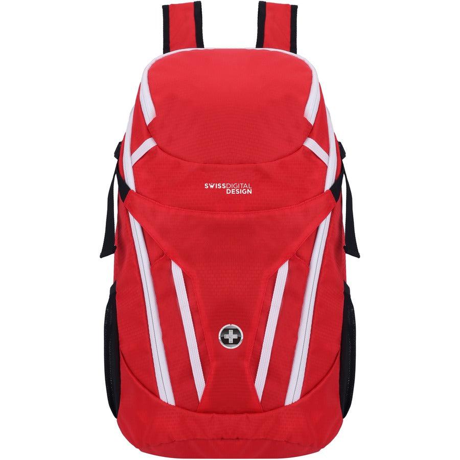 Swissdigital Design Kangaroo SD1596-42 Rugged Carrying Case (Backpack) for 16" Apple Notebook, MacBook Pro, Accessories, Tablet, Cell Phone - Red