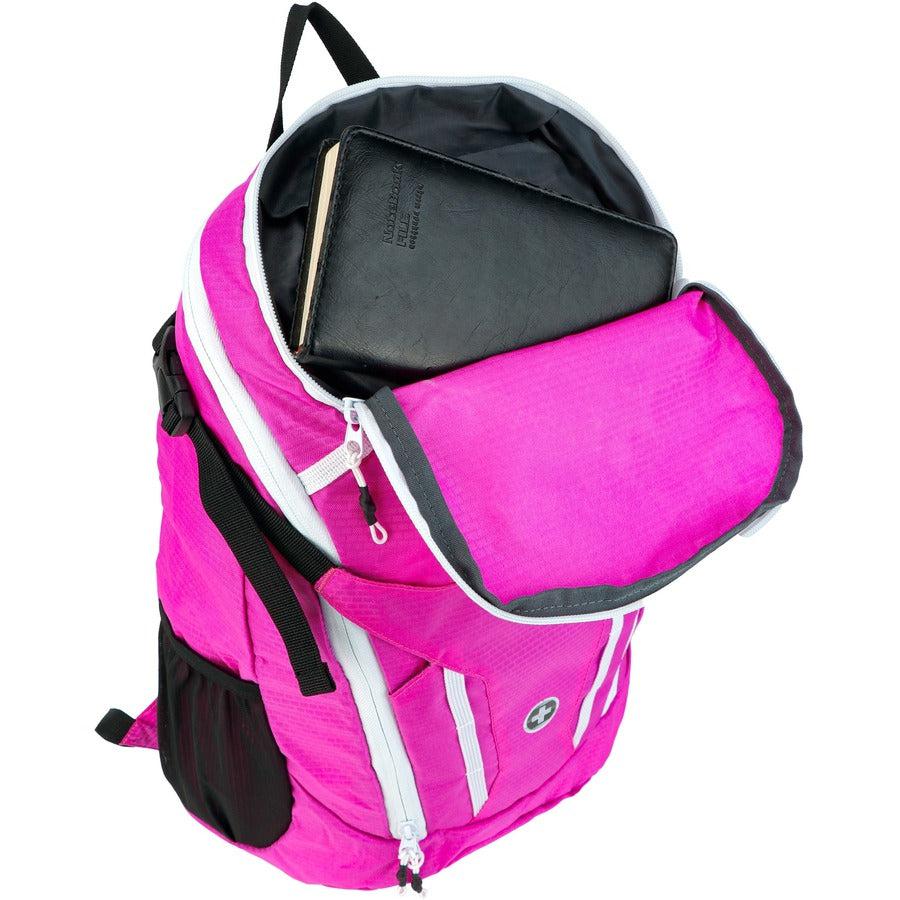 Swissdigital Design Kangaroo SD1596-46 Rugged Carrying Case (Backpack) for 16" Apple Notebook, MacBook Pro, Accessories, Tablet, Cell Phone - Pink