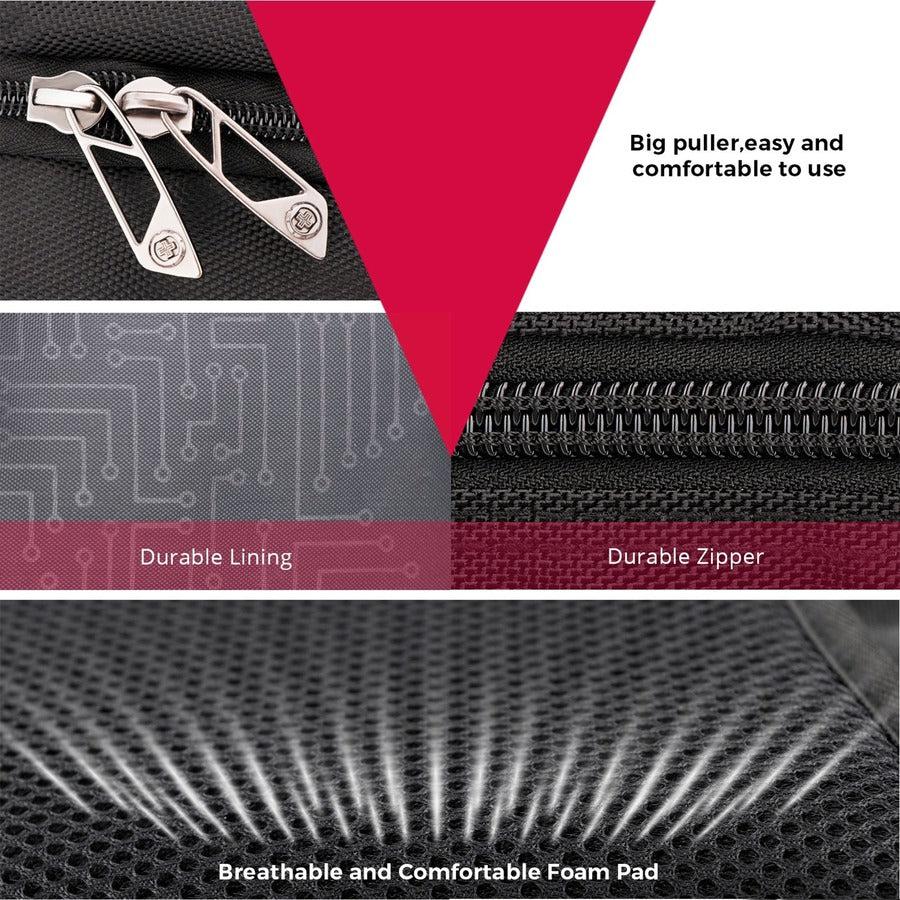 Swissdigital Design NEPTUNE SV MASSAGE SD1003M-V1 Carrying Case (Backpack) for 15.6" to 16" Apple, Amazon iPhone iPad Notebook, MacBook Pro, Tablet, Smartphone, Accessories, Cell Phone, Travel, College - Black