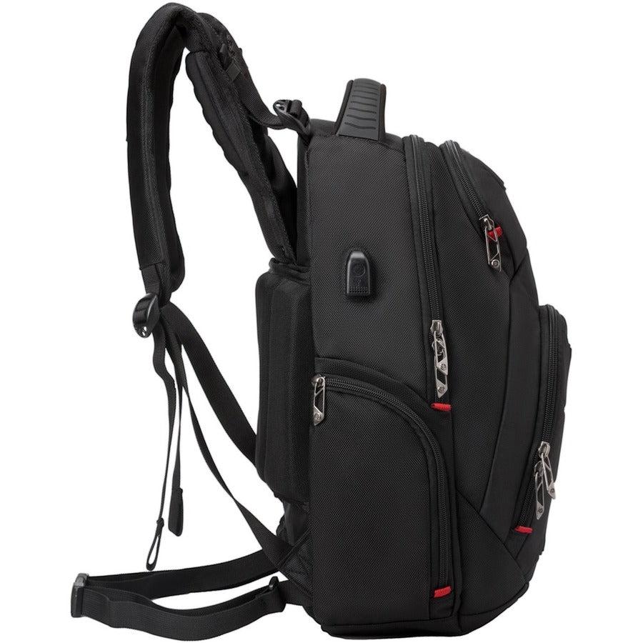 Swissdigital Design NEPTUNE SV MASSAGE SD1003M-V1 Carrying Case (Backpack) for 15.6" to 16" Apple, Amazon iPhone iPad Notebook, MacBook Pro, Tablet, Smartphone, Accessories, Cell Phone, Travel, College - Black