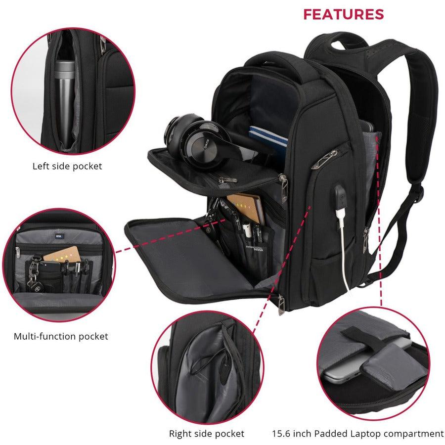 Swissdigital Design SENSOR TSG4H198-1 Carrying Case (Backpack) for 15.6" to 16" Apple Notebook - Black