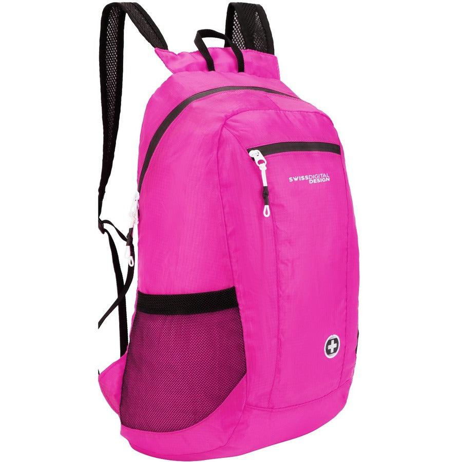 Swissdigital Design Seagull SD1595-46 Rugged Carrying Case (Backpack) for 16" Apple Notebook, Accessories, Tablet, Cell Phone, MacBook Pro - Fuchsia