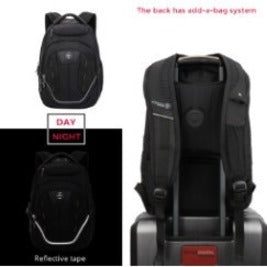 Swissdigital Design TERABYTE F J16BTF-02 Carrying Case (Backpack) for 15.6" to 16" Apple iPhone iPad MacBook Pro, Notebook, Travel Essential - Black/Gray