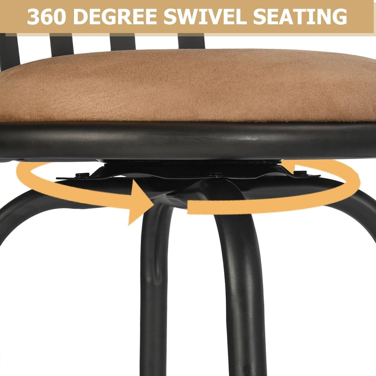 Swivel Bar Stools Set 3 Adjustable 24 To 29 Inches Brown