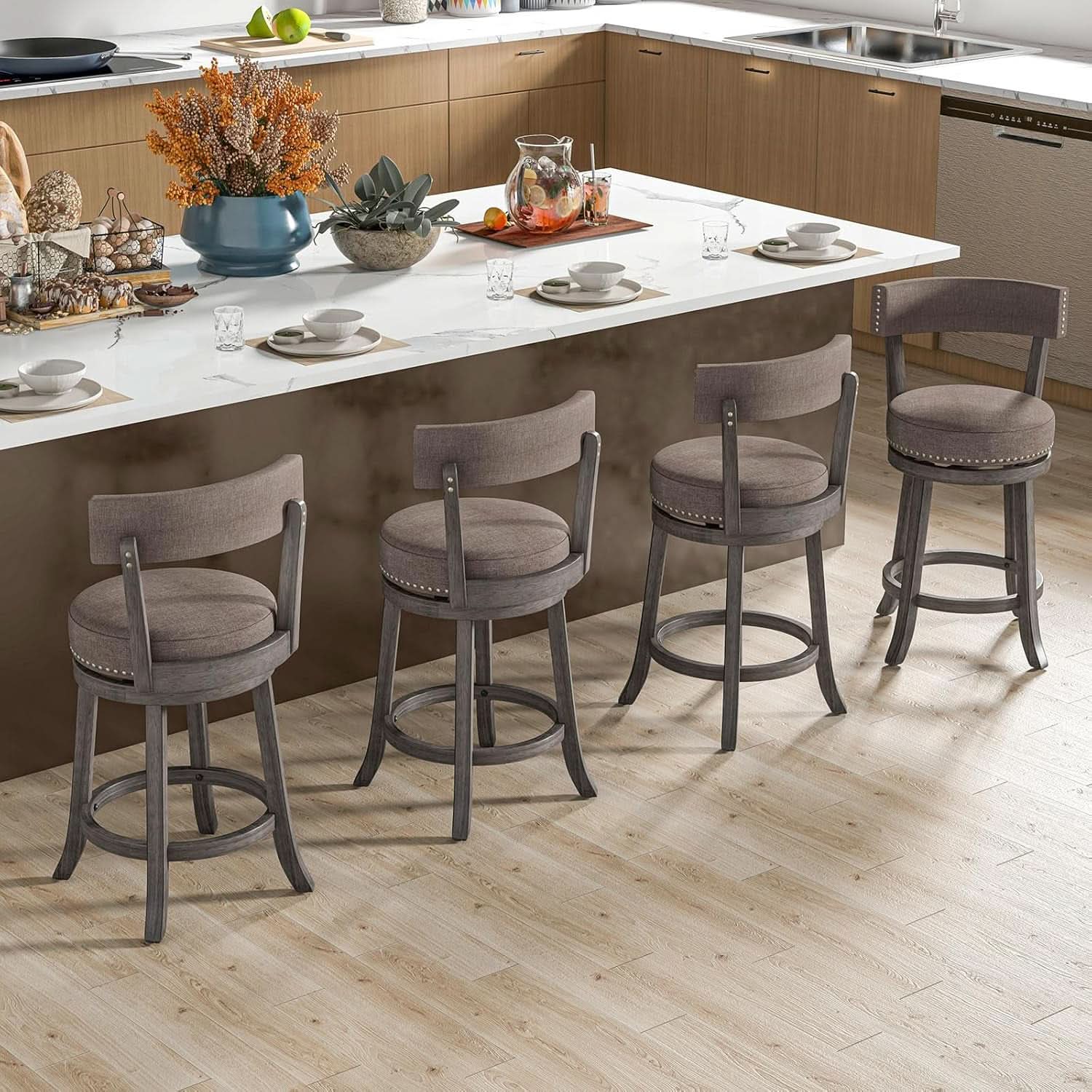 Swivel Bar Stools Set of Two for Kitchen