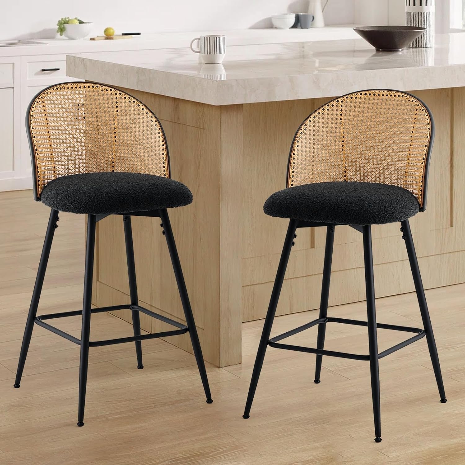 Swivel Black Counter Height Bar Stools Set Of 3 For Kitchen