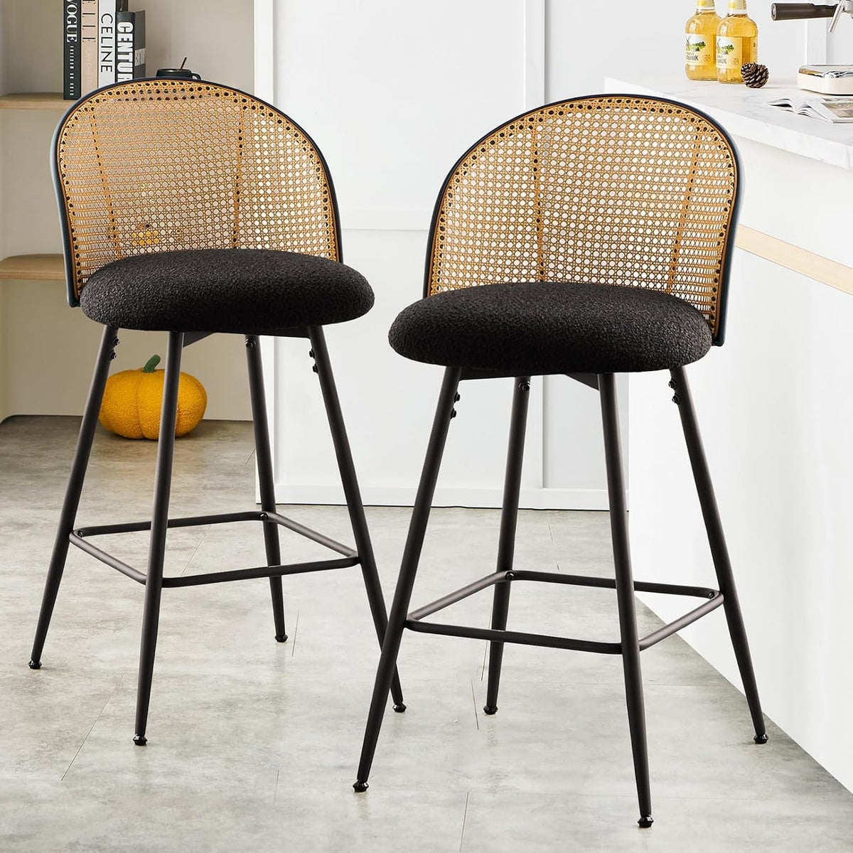 Swivel Black Counter Height Bar Stools Set Of 3 For Kitchen