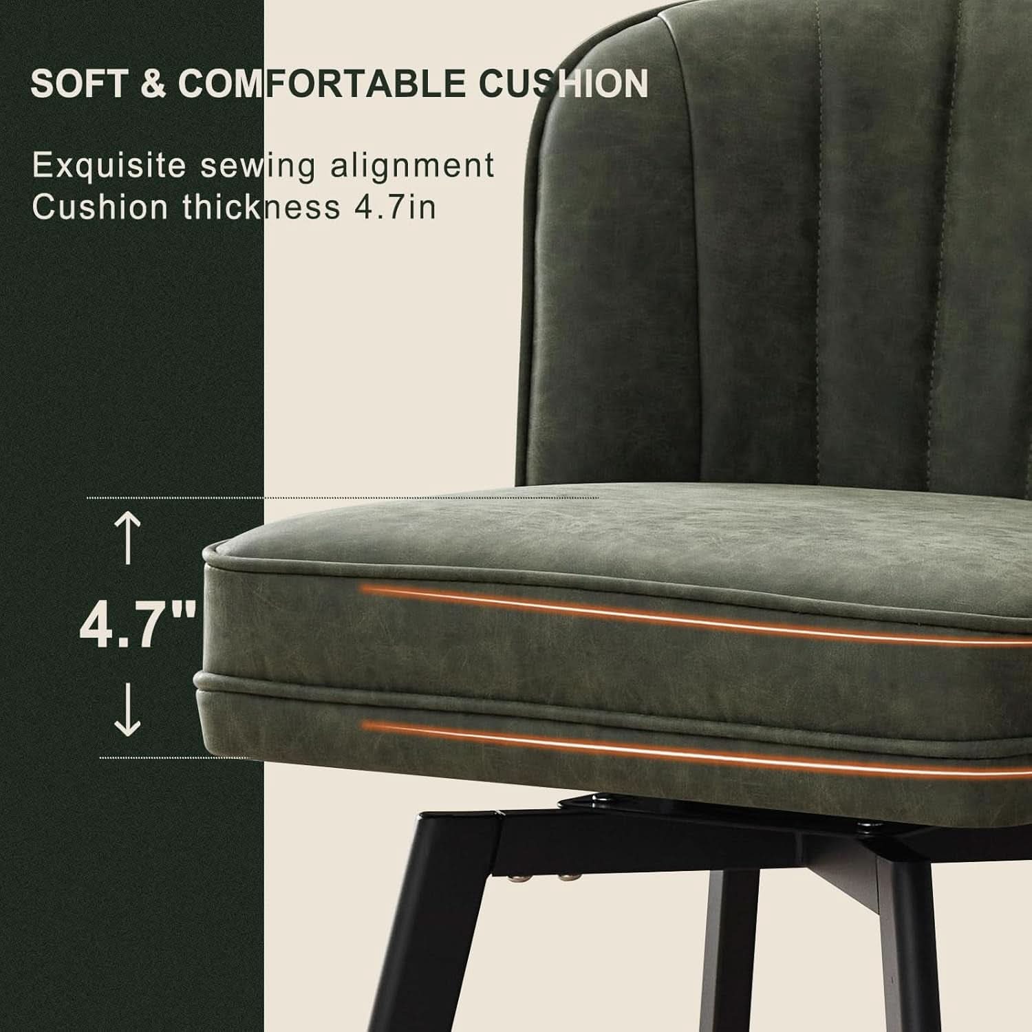 Swivel Counter Height Bar Stools Green Faux Leather