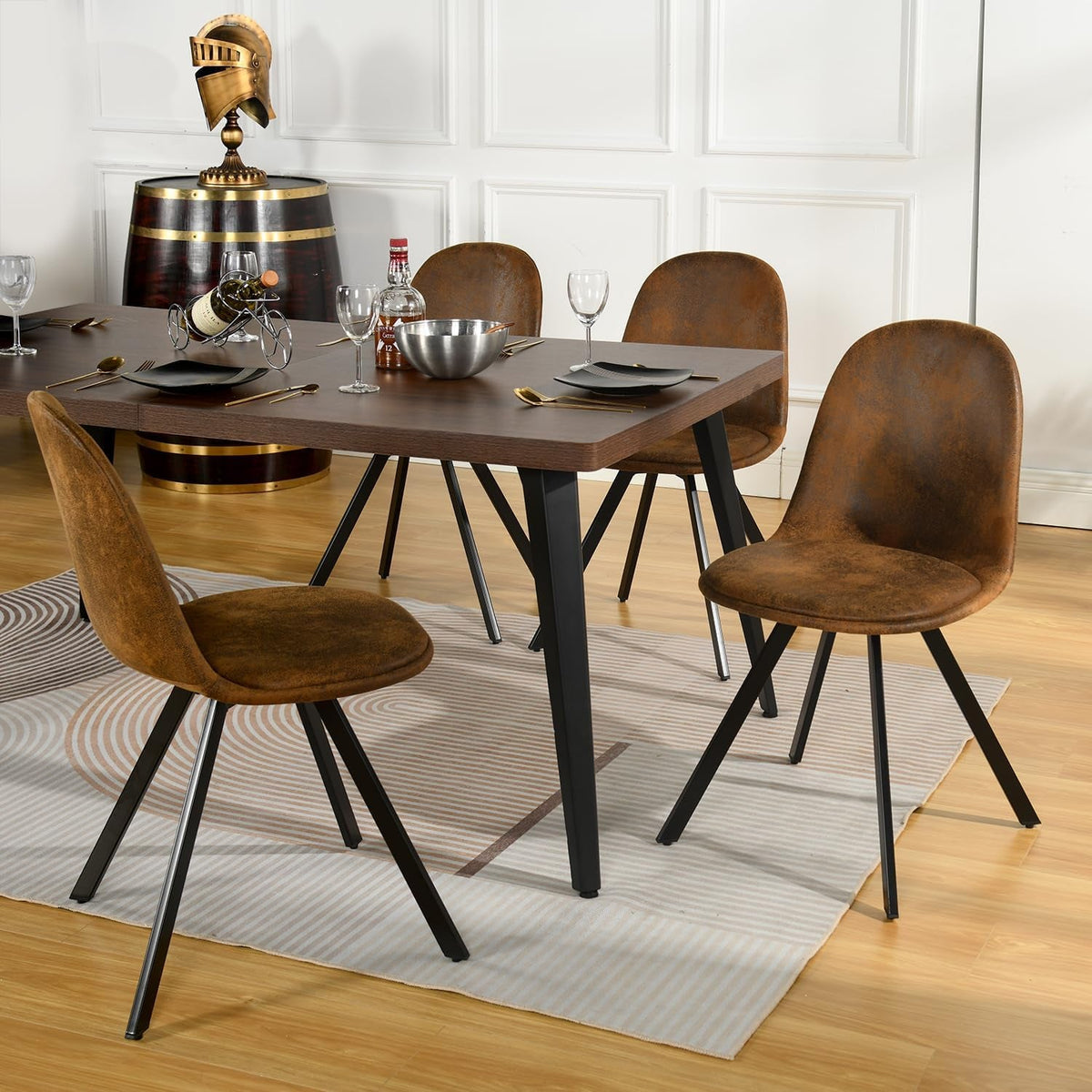 Swivel Dining Chairs Set Of 4 Brown For Kitchen And Dining Room