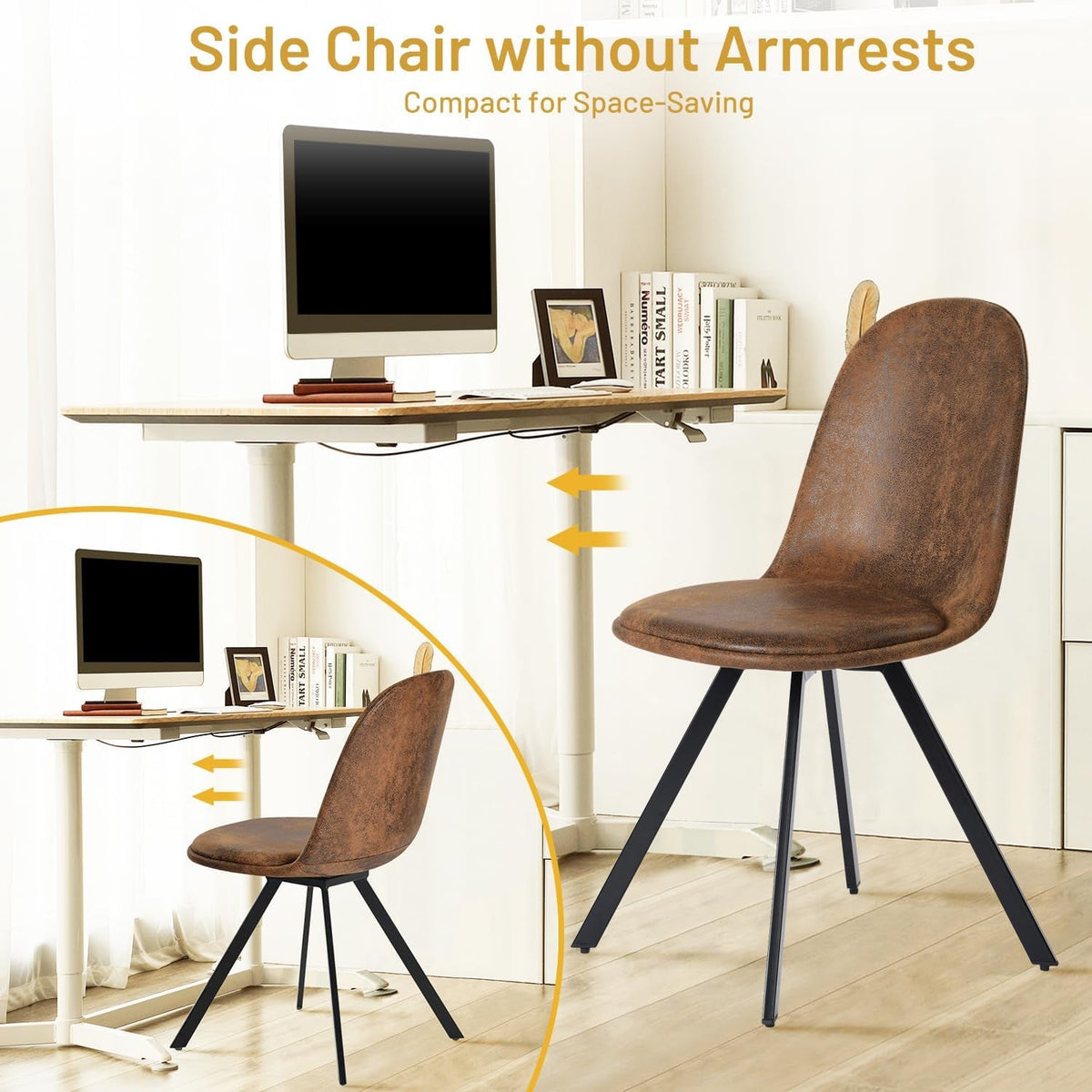 Swivel Dining Chairs Set Of 4 Brown For Kitchen And Dining Room