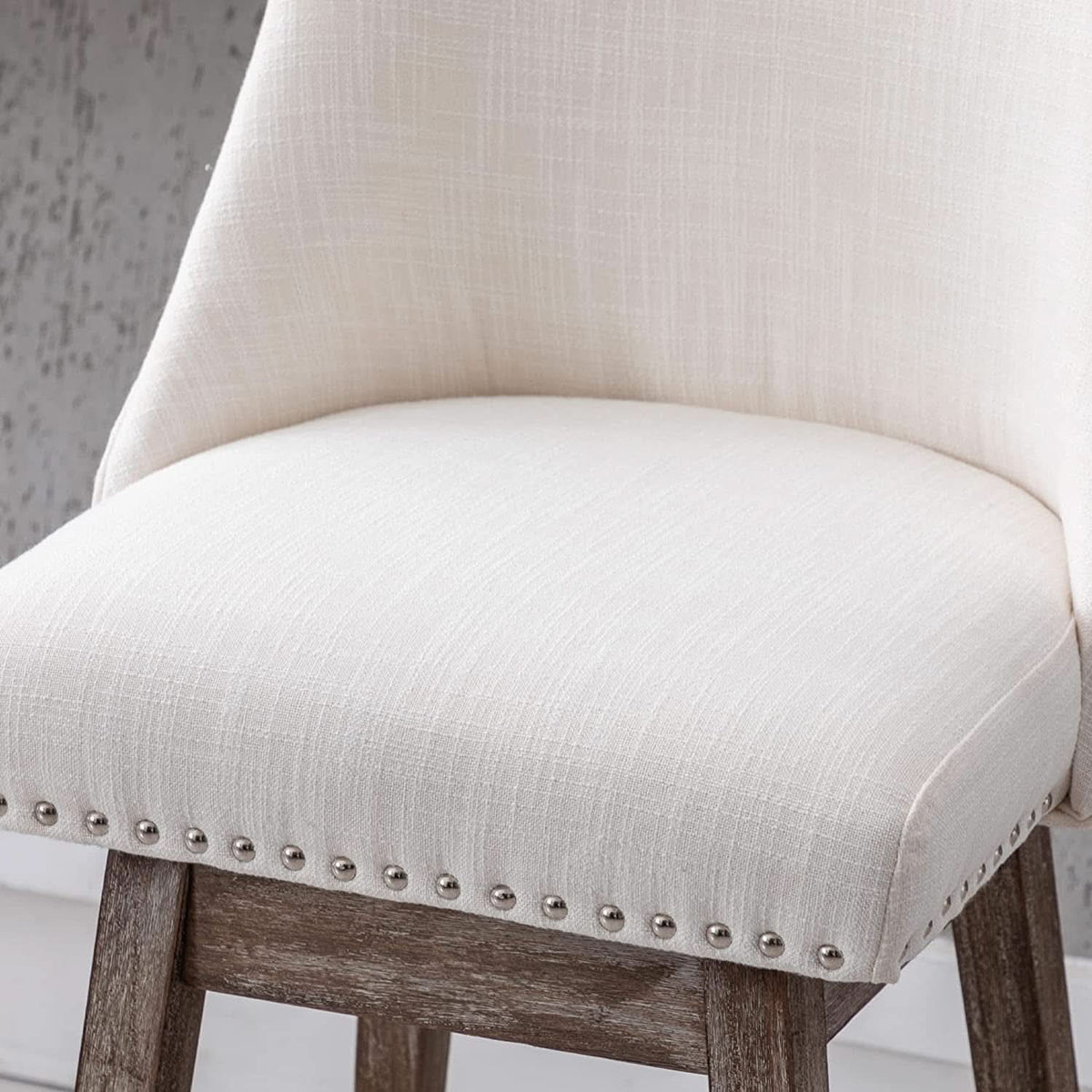 Swivel Upholstered Bar Stool With Back Wood Legs Set Of 4