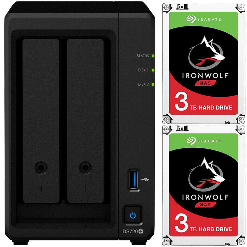 Synology Ds720+ 2-Bay 2Gb Ram 6Tb (2X3Tb) Seagate Ironwolf Nas Drives