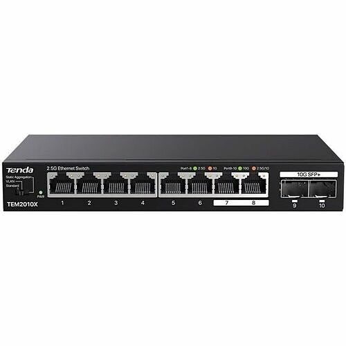 TENDA TEM2010X 8-Port 2.5G Ethernet Switch with 2x 10G SFP+ Slots for Professional Networks