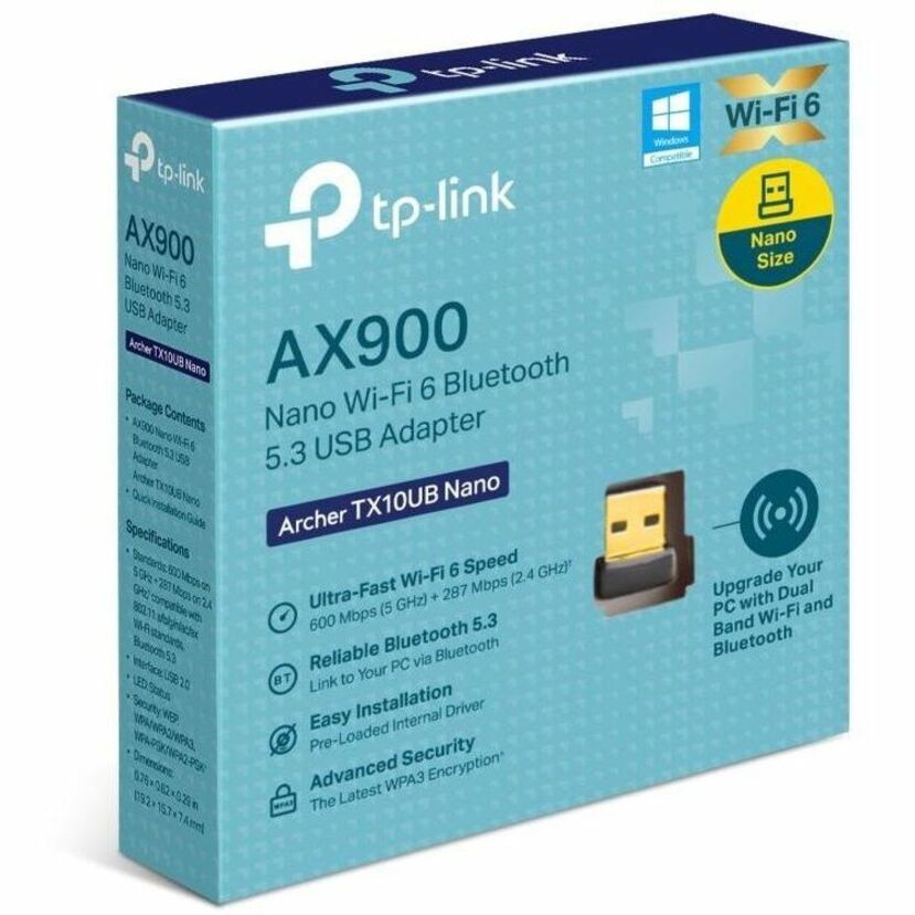 TP-LINK Archer TX10UB Nano AX900 Wi-Fi 6 Bluetooth 5.3 USB Adapter for Laptops & Desktops