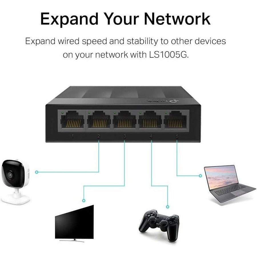 TP-Link 5-Port Gigabit Desktop Switch LS1005G - Unmanaged Green Ethernet | Tecisoft