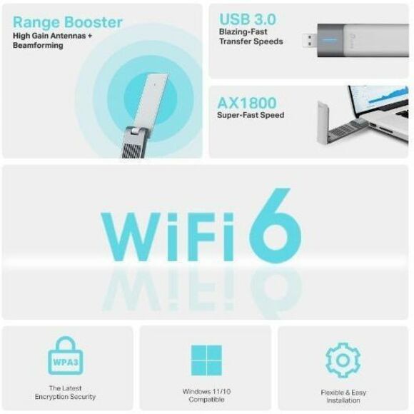 TP-Link Archer TX21UH AX1800 WiFi 6 USB Adapter
