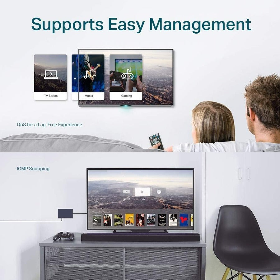 TP Link Gigabit Switch 5 Port - Easy Smart Network Switch | TecISoft TL-SG105E