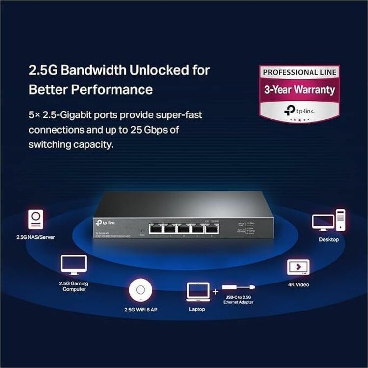 TP-Link TL-SG105-M2 - 5-Port Multi-Gigabit Unmanaged Network Switch