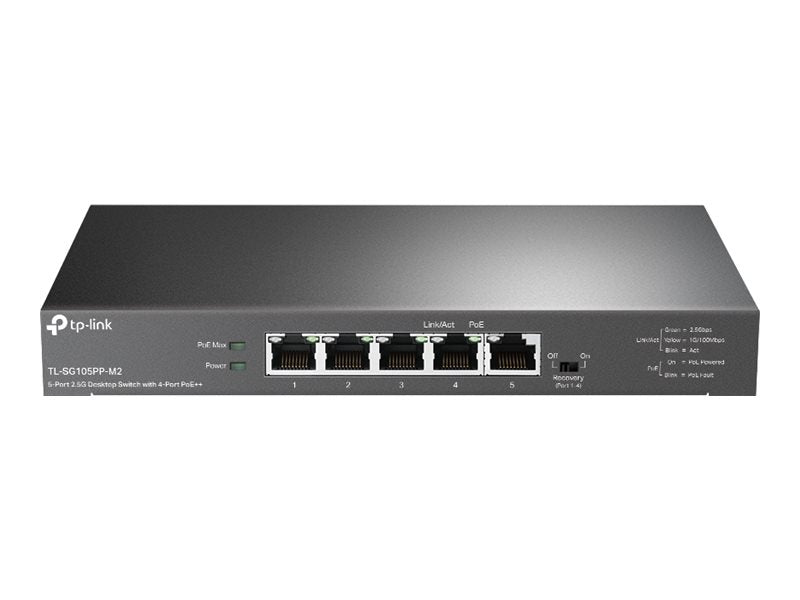 TP-Link TL-SG105PP-M2 V1.6 - Switch - unmanaged - 5 x 10/100/1000/2.5G (PoE++) - desktop - PoE++ (123 W)