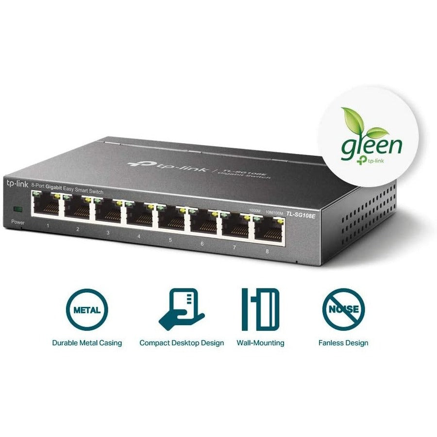 TP-Link TL-SG108E 8-Port Gigabit Easy Smart Switch - Desktop Switch | TecISoft