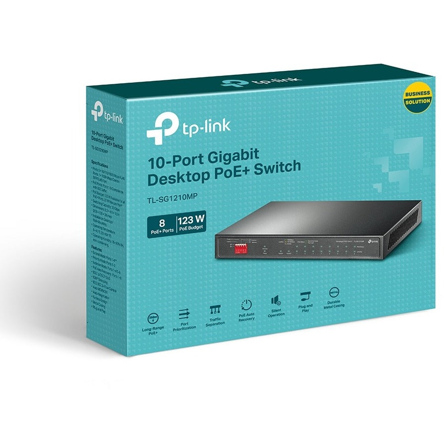 TP-Link TL-SG1210MP - 10-Port Gigabit Desktop Switch with 8-Port PoE+