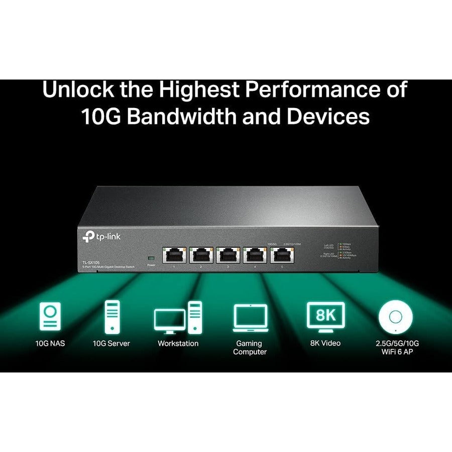 TP-Link TL-SX105 - 5 Port 10G/Multi-Gig Unmanaged Ethernet Switch
