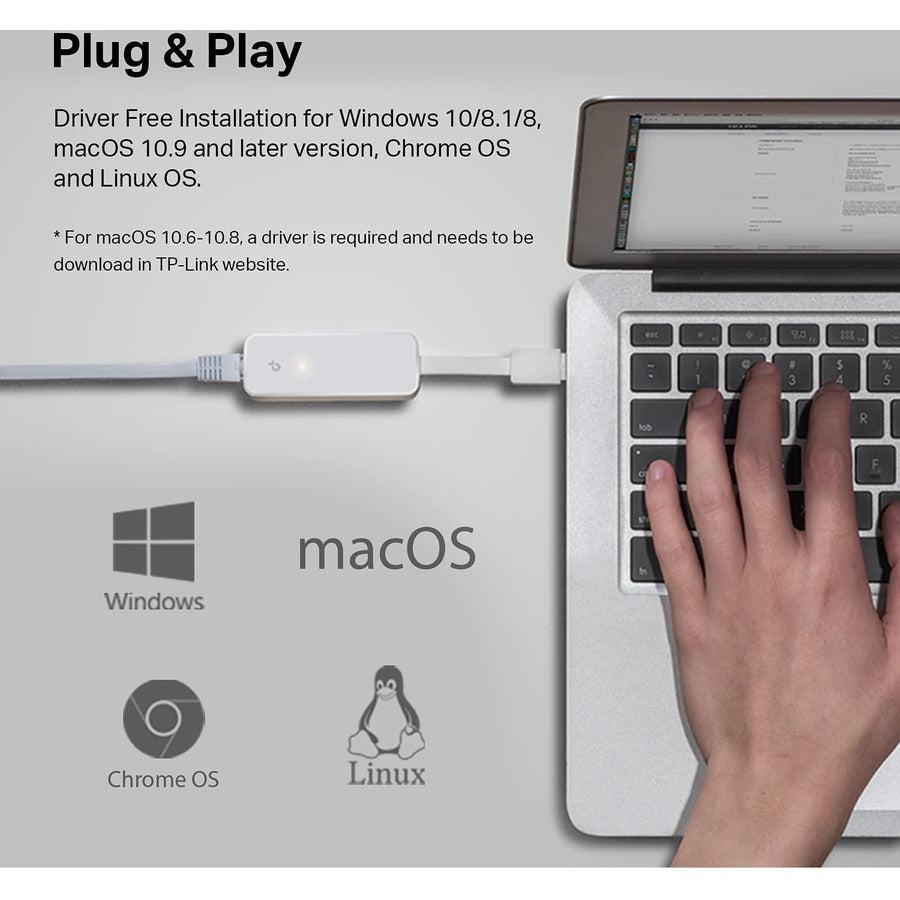 TP-Link UE300 - Foldable USB 3.0 to 10/100/1000 Gigabit Ethernet LAN Network Adapter