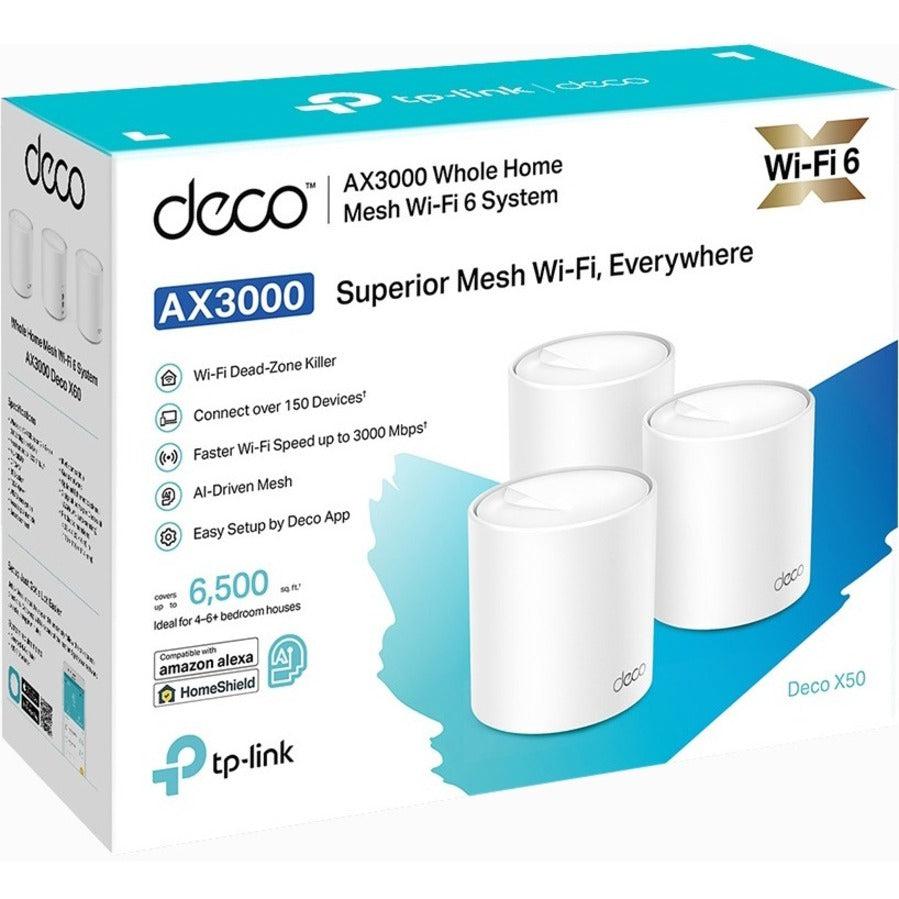 TP-Link Wi-Fi 6 IEEE 802.11ax Ethernet Wireless Router DECO X50(3-PACK)