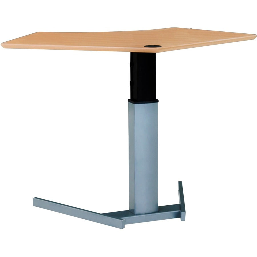 Trapez Melamine Beech Veneer TableTop With Steel Frame Silver 501-198S095138HB