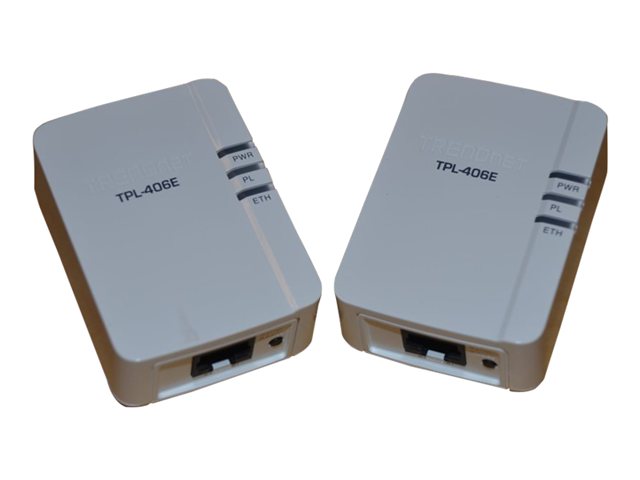 TRENDNET 500 Mbps Powerline Ethernet Adapter Kit TPL-406E2K for Home & Office