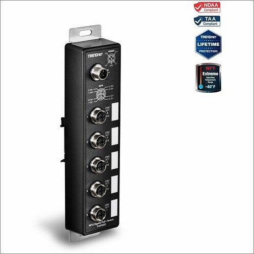 TRENDNET TI-XPG50 5-Port Industrial EN50155 M12 Switch for Railways