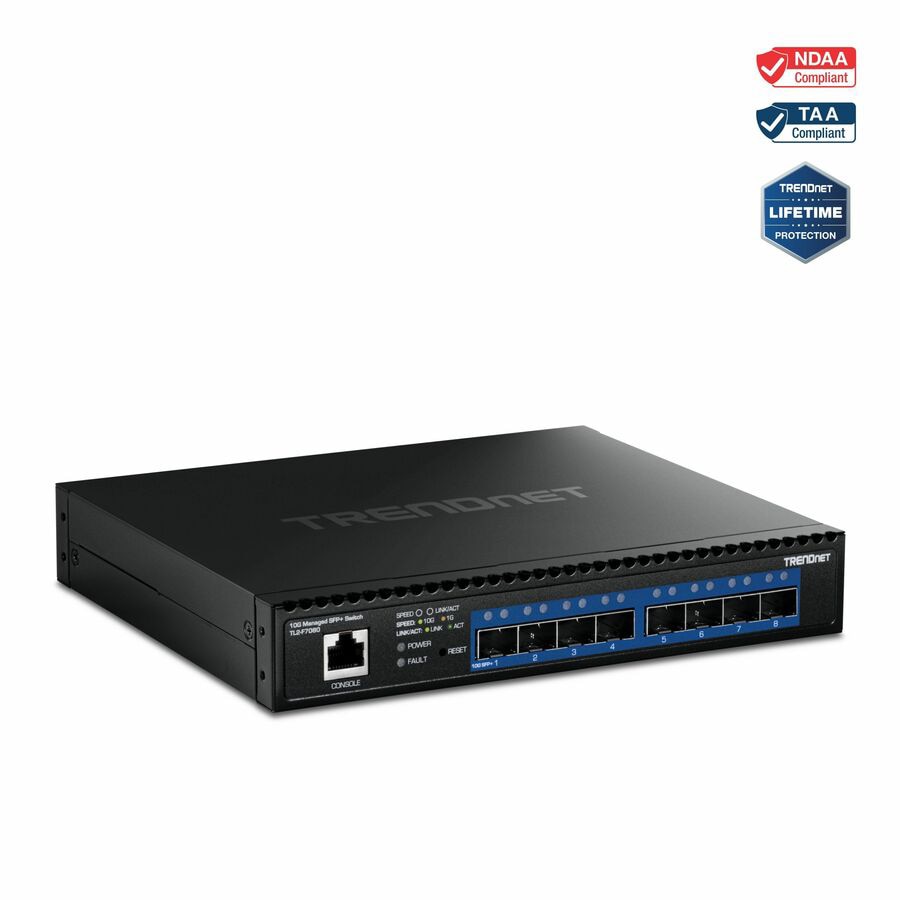 TRENDNET TL2-F7080 Wired 10Gbps Switch 9-Port for SMB Networking