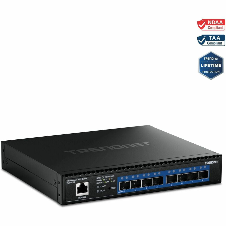 TRENDNET TL2-F7080 Wired 10Gbps Switch 9-Port for SMB Networking